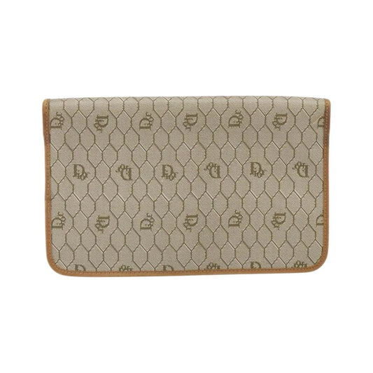 Christian Dior Vintage honeycomb clutch Canvas, Beige, Canvas, Clutch
