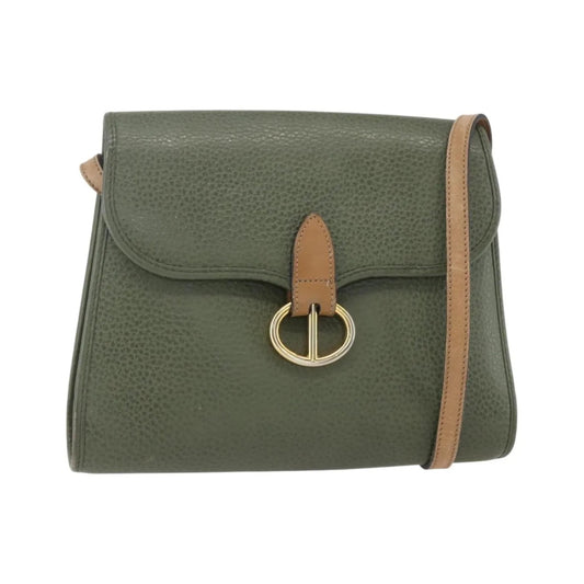 Christian Dior Vintage Leather, Khaki, Leather, Shoulder Bag