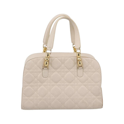 Christian Dior Vintage Leather, White, Leather, Tote Bag
