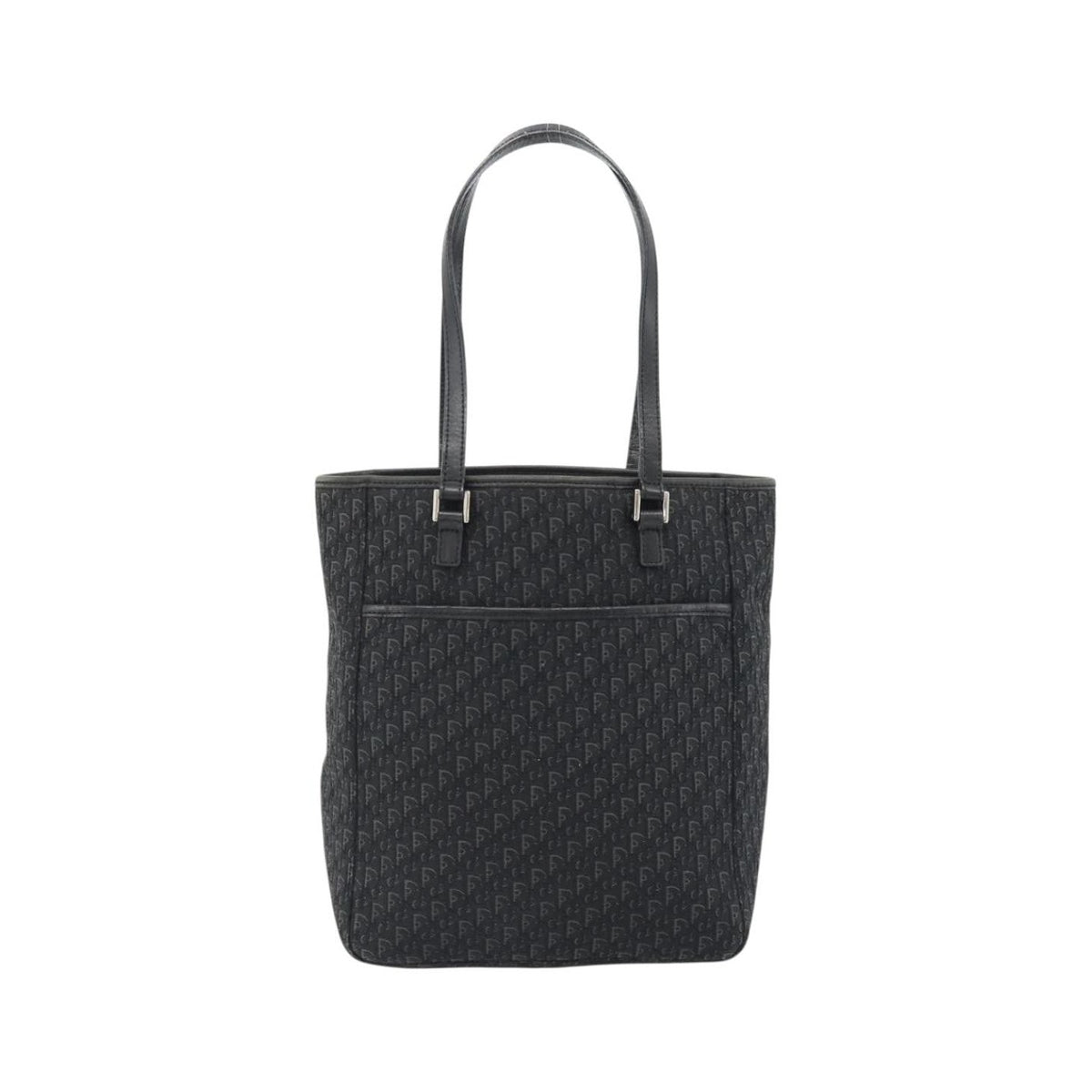 Christian Dior Vintage Open Pocket Diorissimo Canvas, Black, Canvas, Tote Bag