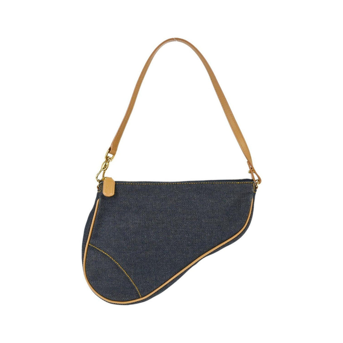 Christian Dior Vintage Saddle Denim, Navy, Denim, Handbag
