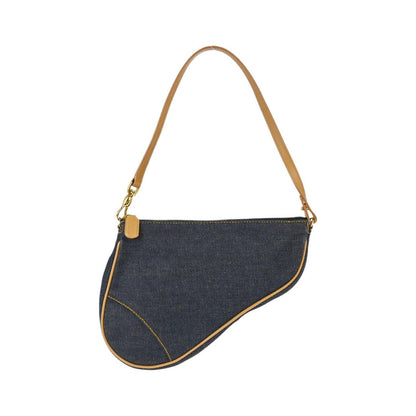 Christian Dior Vintage Saddle Denim, Navy, Denim, Handbag