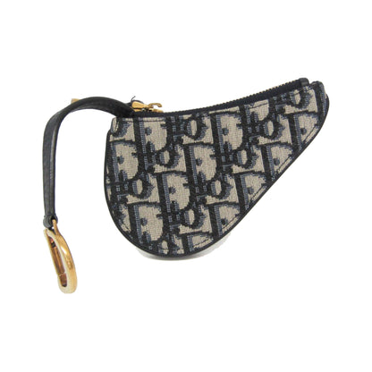 Christian Dior Vintage Saddle Zip Coin Purse Diorissimo Canvas, Navy, Canvas, Clutch