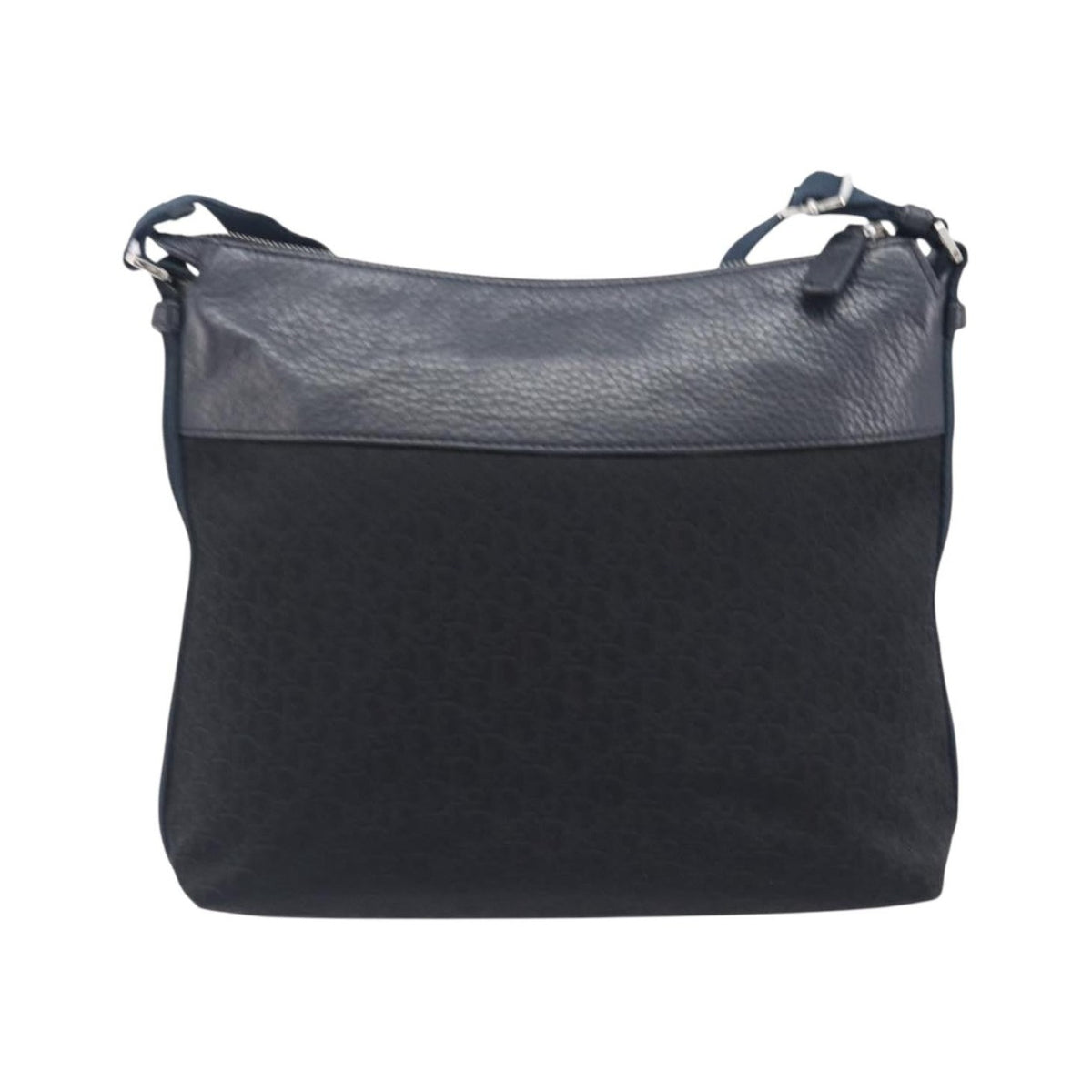 Christian Dior Vintage Street Chic Messenger Diorissimo Canvas and Leather, Black, Canvas, Handbag