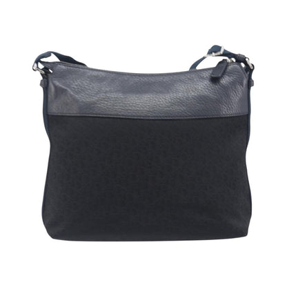 Christian Dior Vintage Street Chic Messenger Diorissimo Canvas and Leather, Black, Canvas, Handbag