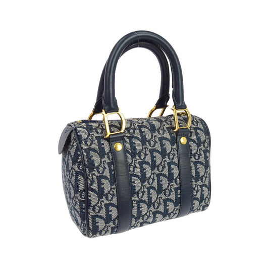 Christian Dior Vintage Trotter Boston Diorissimo Canvas, Navy, Canvas, Handbag