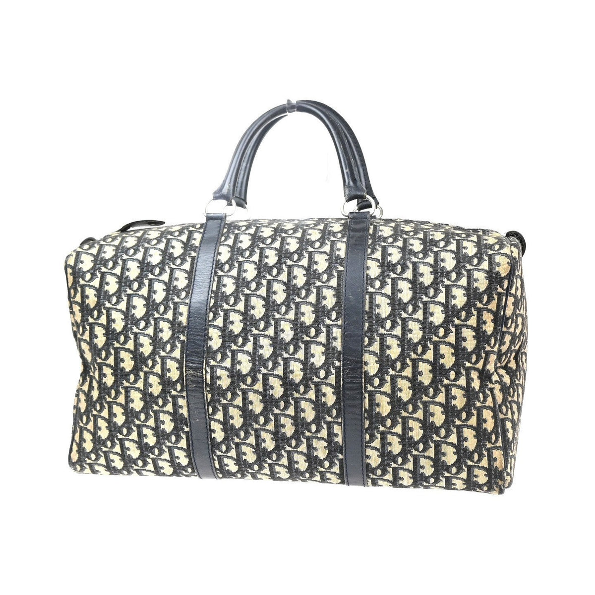 Christian Dior Vintage Trotter Boston Diorissimo Canvas, Navy, Canvas, Handbag