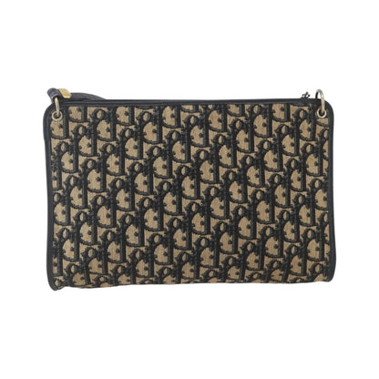 Christian Dior Vintage Trotter Canvas, Navy, Canvas, Shoulder Bag