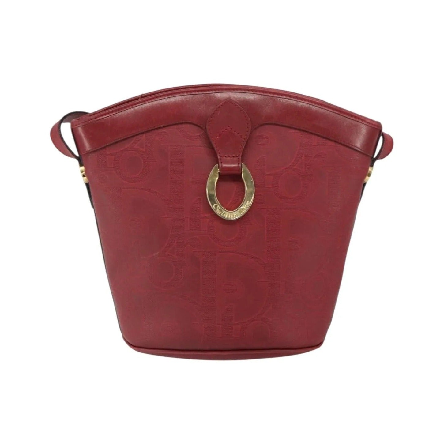 Christian Dior Vintage Trotter Canvas, Red, Canvas, Shoulder Bag
