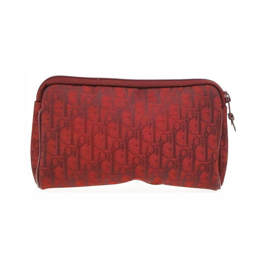 Christian Dior Vintage Trotter Canvas, Red, Canvas, Clutch