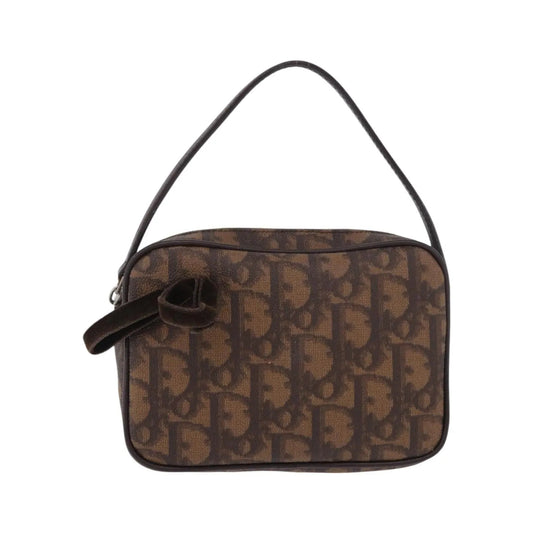 Christian Dior Vintage Trotter Diorissimo Canvas, Brown, Canvas, Clutch