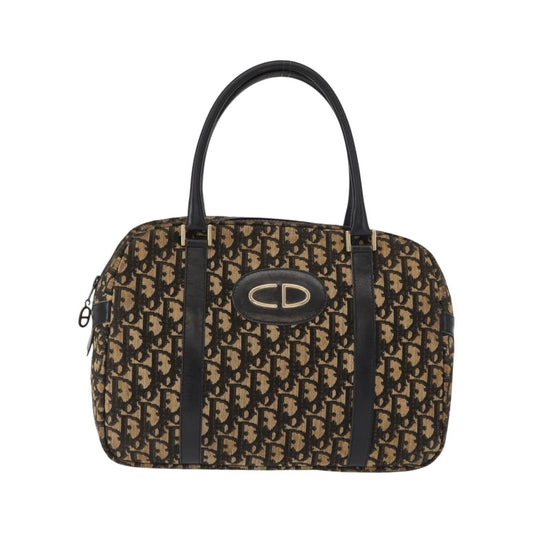 Christian Dior Vintage Trotter Romantique Boston Diorissimo Coated Canvas, Navy, Canvas, Shoulder Bag