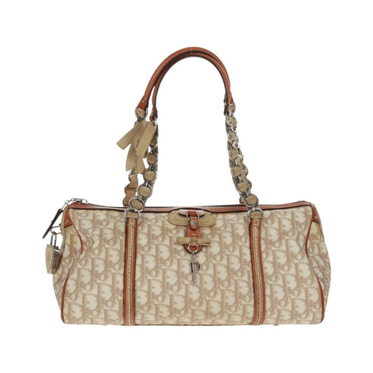 Christian Dior Vintage Trotter Romantique Boston Diorissimo Coated Canvas, Beige, Canvas, Handbag