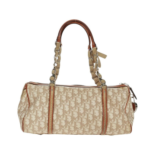 Christian Dior Vintage Trotter Romantique Boston Diorissimo Coated Canvas, Beige, Canvas, Handbag