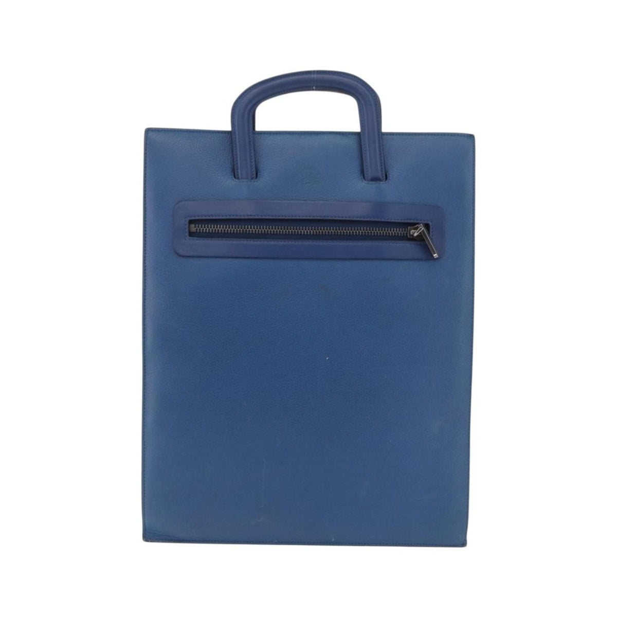 Christian Louboutin Trictrac Portfolio Leather and Spiked Leather, Blue, Leather, Handbag