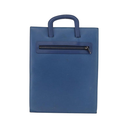 Christian Louboutin Trictrac Portfolio Leather and Spiked Leather, Blue, Leather, Handbag