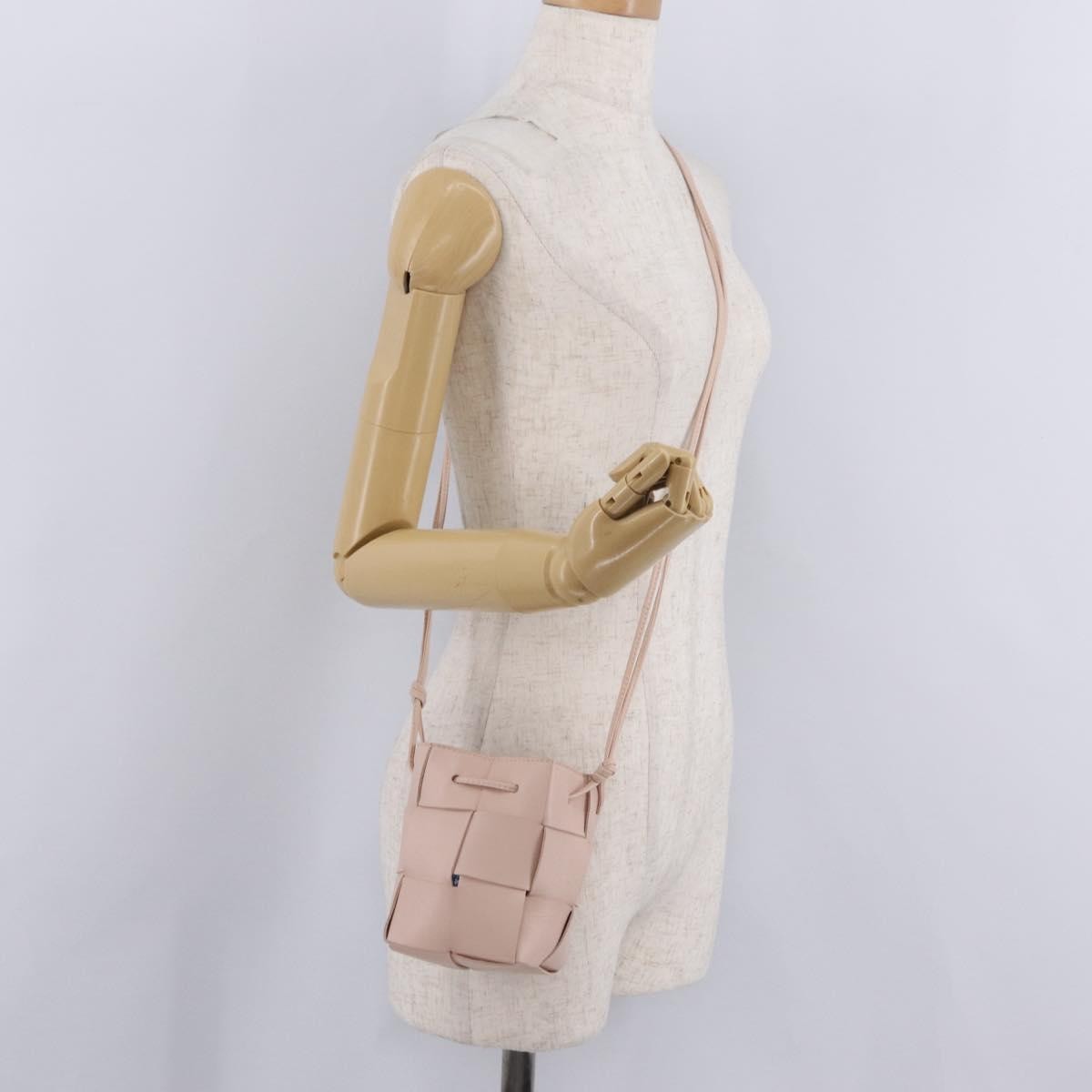 Bottega Veneta Cassette Bucket Maxi Intrecciato Leather, Pink, Leather, Handbag