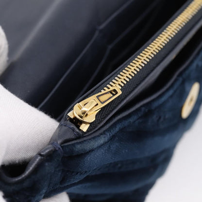Balenciaga BB Chain Round Quilted Velvet, Navy, Velvet, Shoulder Bag