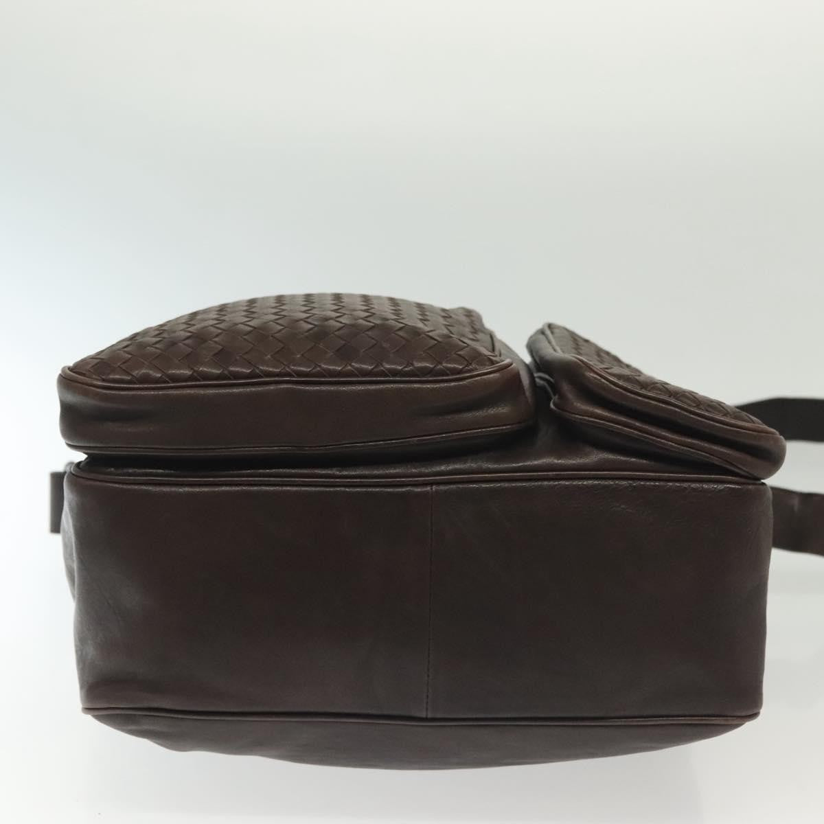 Bottega Veneta Intrecciato Shoulder Leather, Brown, Leather, Shoulder Bag