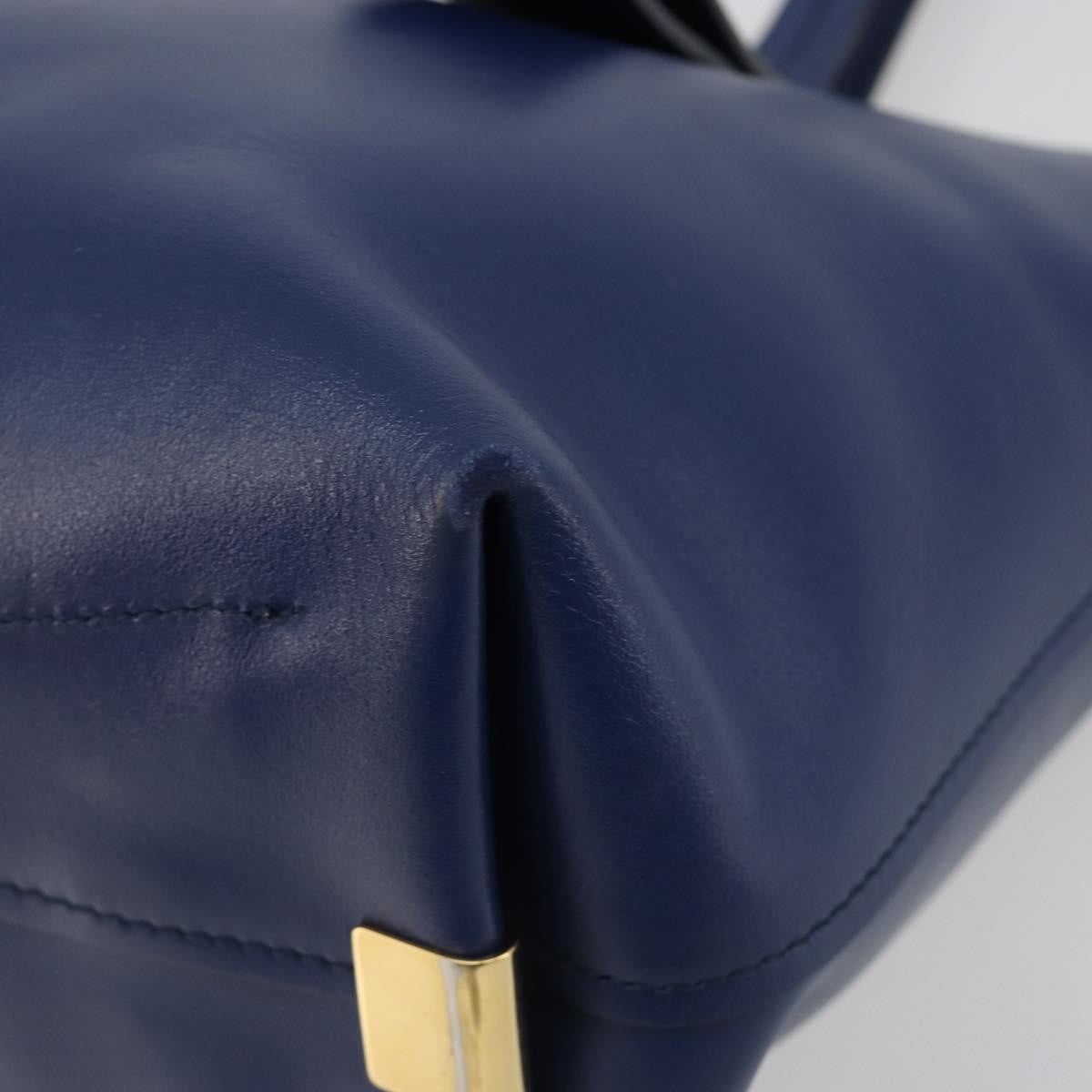 Chloe C Zipped Leather, Blue, Leather, Tote Bag