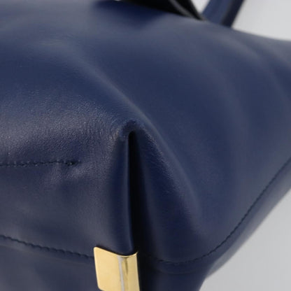 Chloe C Zipped Leather, Blue, Leather, Tote Bag