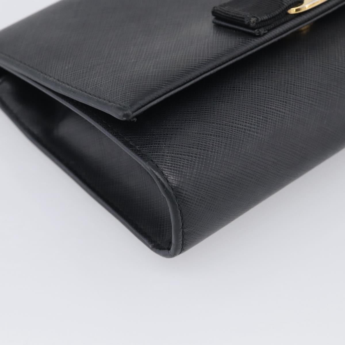 Salvatore Ferragamo Vala Chain Leather, Black, Leather, Shoulder Bag