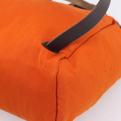 Hermes Herbag A Dos Toile, Orange, Canvas, Backpack