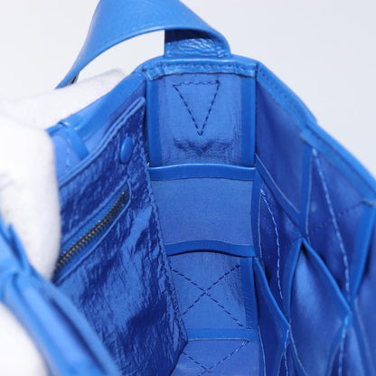 Bottega Veneta Cassette Maxi Intrecciato Leather, Blue, Leather, Crossbody Bag