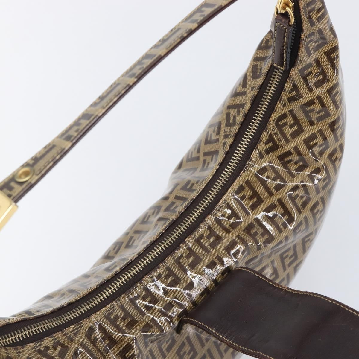 Fendi Zucchino Canvas Mamma Baguette Canvas, Brown, Canvas, Shoulder Bag