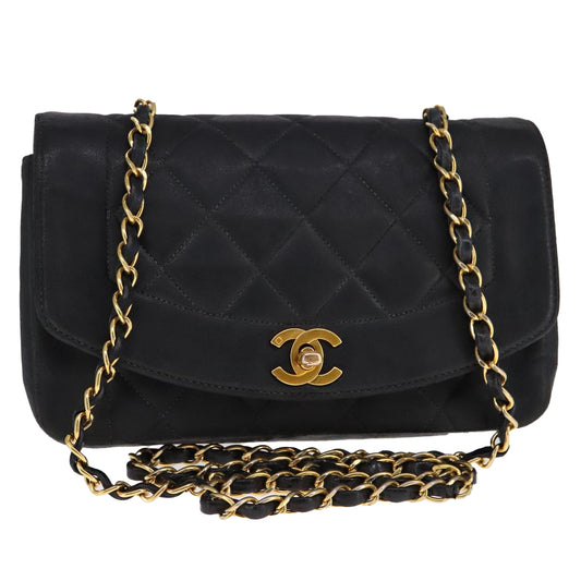 Chanel Vintage Diana Flap Bag Quilted Lambskin, BLACK, LEATHER, Shoulder bag