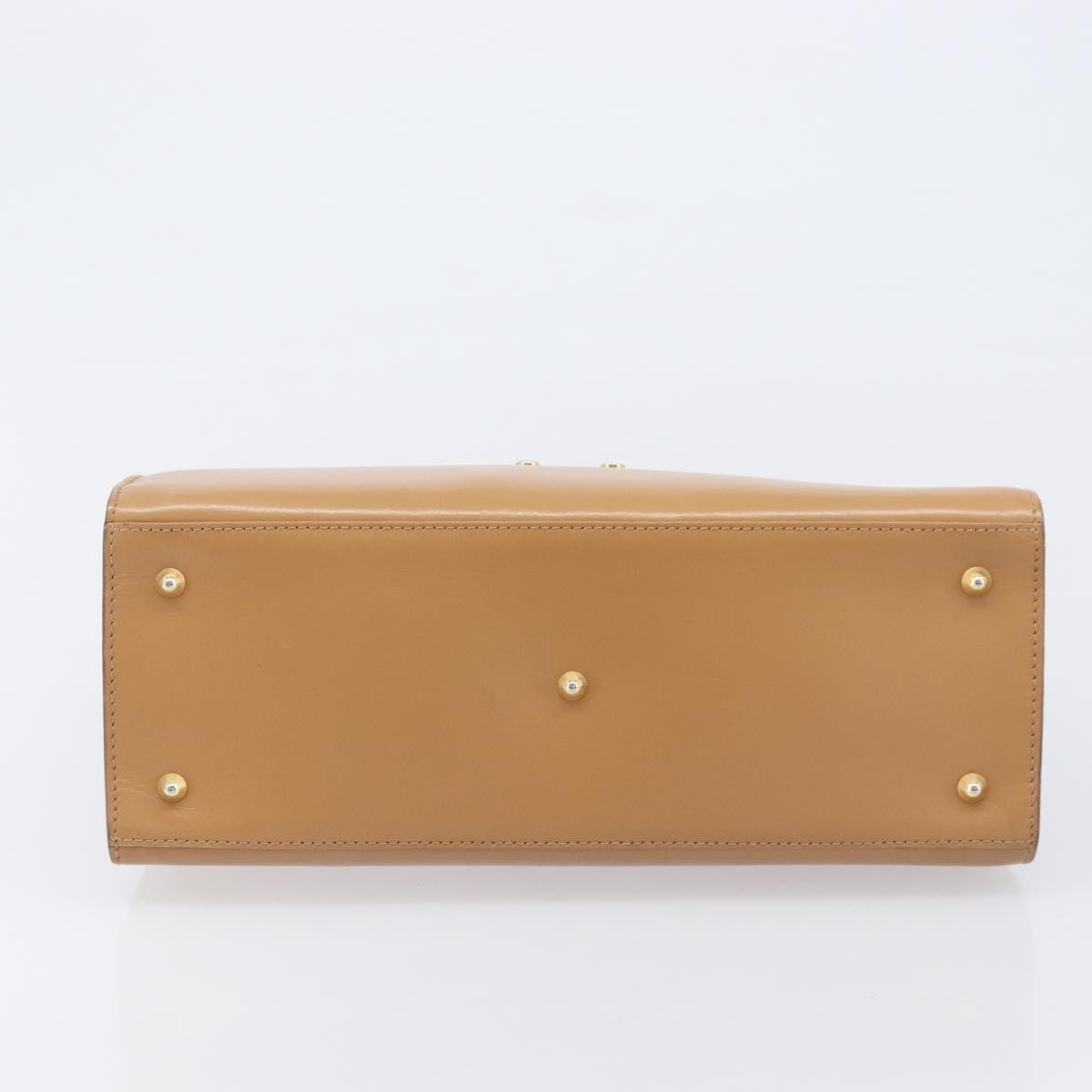 Gucci Vintage Lady Lock Top Handle Leather, Beige, Leather, Handbag