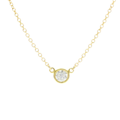 Tiffany & Co. Elsa Peretti Diamonds By The Yard Pendant 18K Rose Gold with Pear-Shaped Diamond, Yellow, Yellow Gold, Necklace