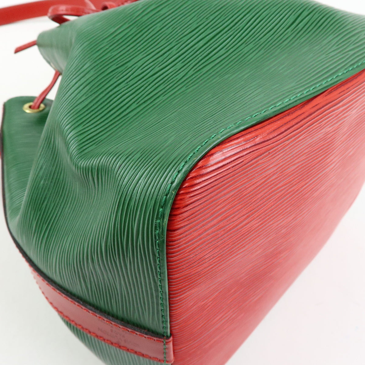 Louis Vuitton Bicolor Petit Noe Epi Leather, Green, Leather, Handbag