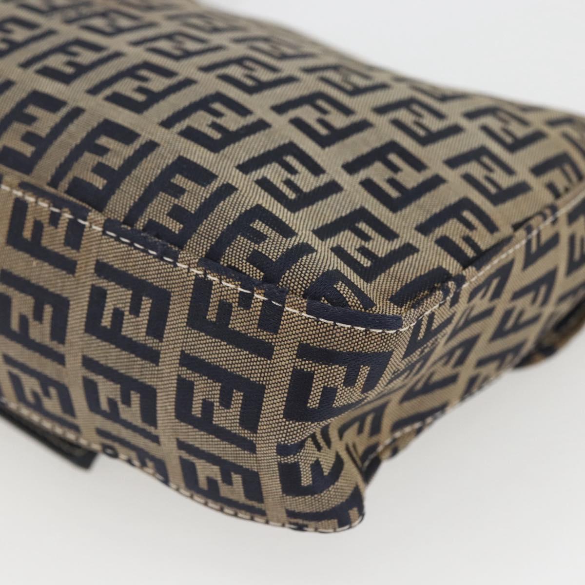 Fendi Zucchino Canvas Mamma Baguette canvas, NAVY, CANVAS, Handbag