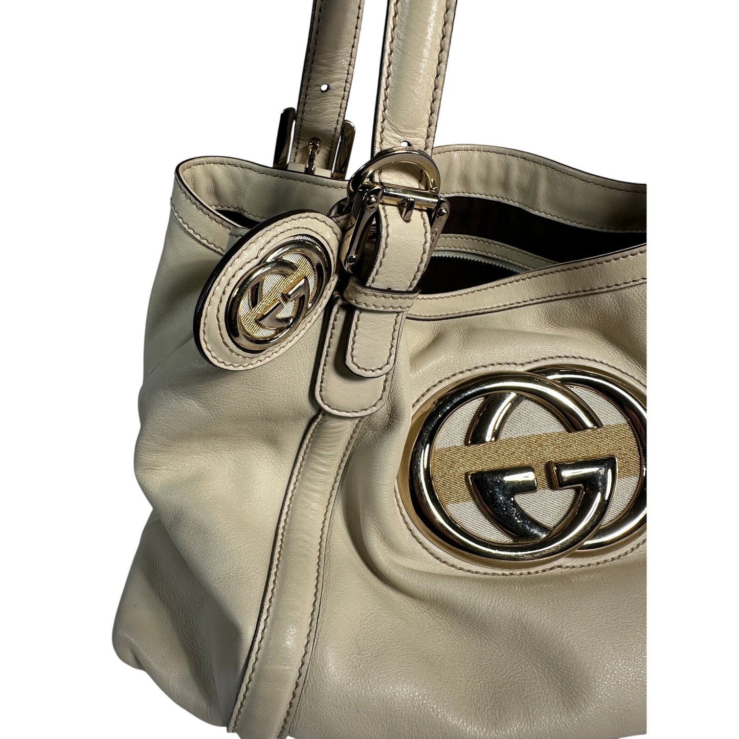 Τσάντα Tote GUCCI Britt από δέρμα μοσχαριού