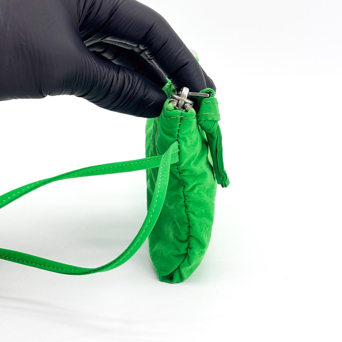 Bottega Veneta Padded Tech Cassette Intrecciato Nylon, Green, Nylon, Crossbody Bag