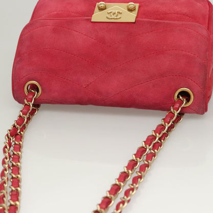 Chanel Pagoda Flap Bag Suede and Lambskin, PINK, SUEDE, Shoulder bag