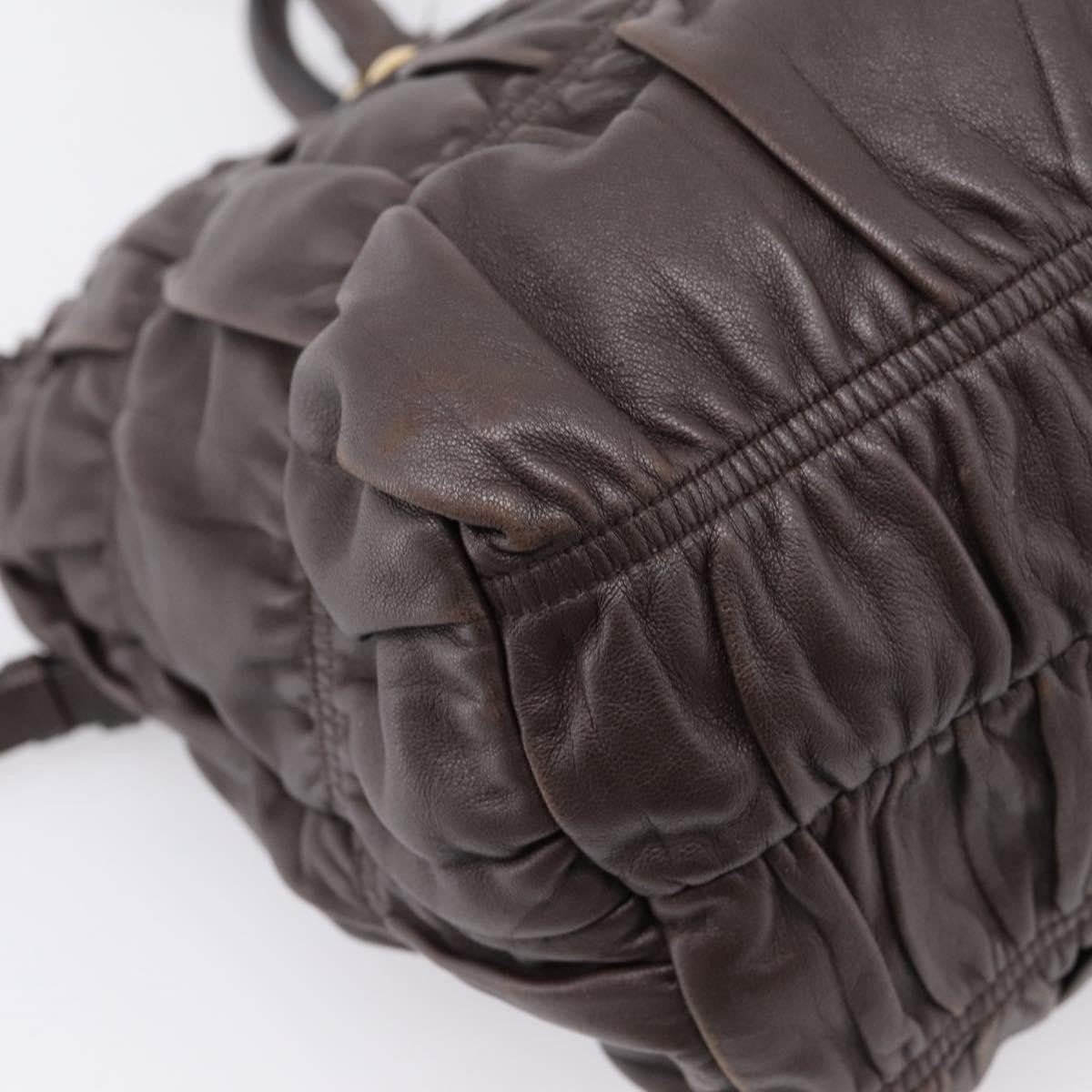 Prada Gaufre Nappa Leather, Brown, Leather, Tote Bag