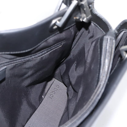 Gucci Bamboo Top Handle Leather, Black, Leather, Handbag