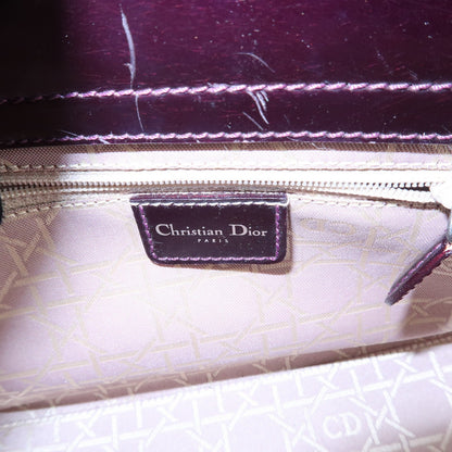 Christian Dior Handbag Leather, Purple, Patent Leather, Handbag