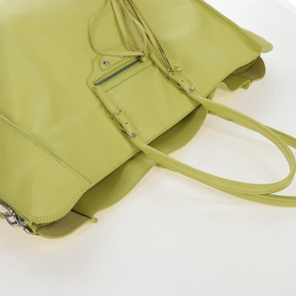Balenciaga Papier A4 Zip Around Classic Studs Leather, Yellow, Leather, Handbag