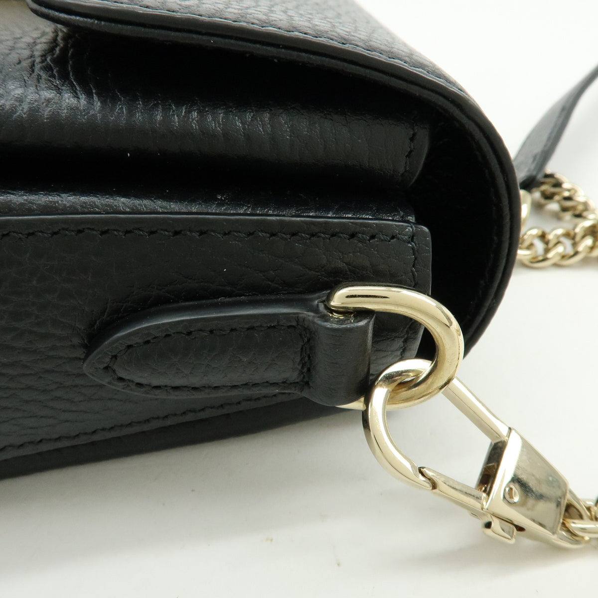 Gucci Interlocking Leather, Black, Leather, Shoulder Bag