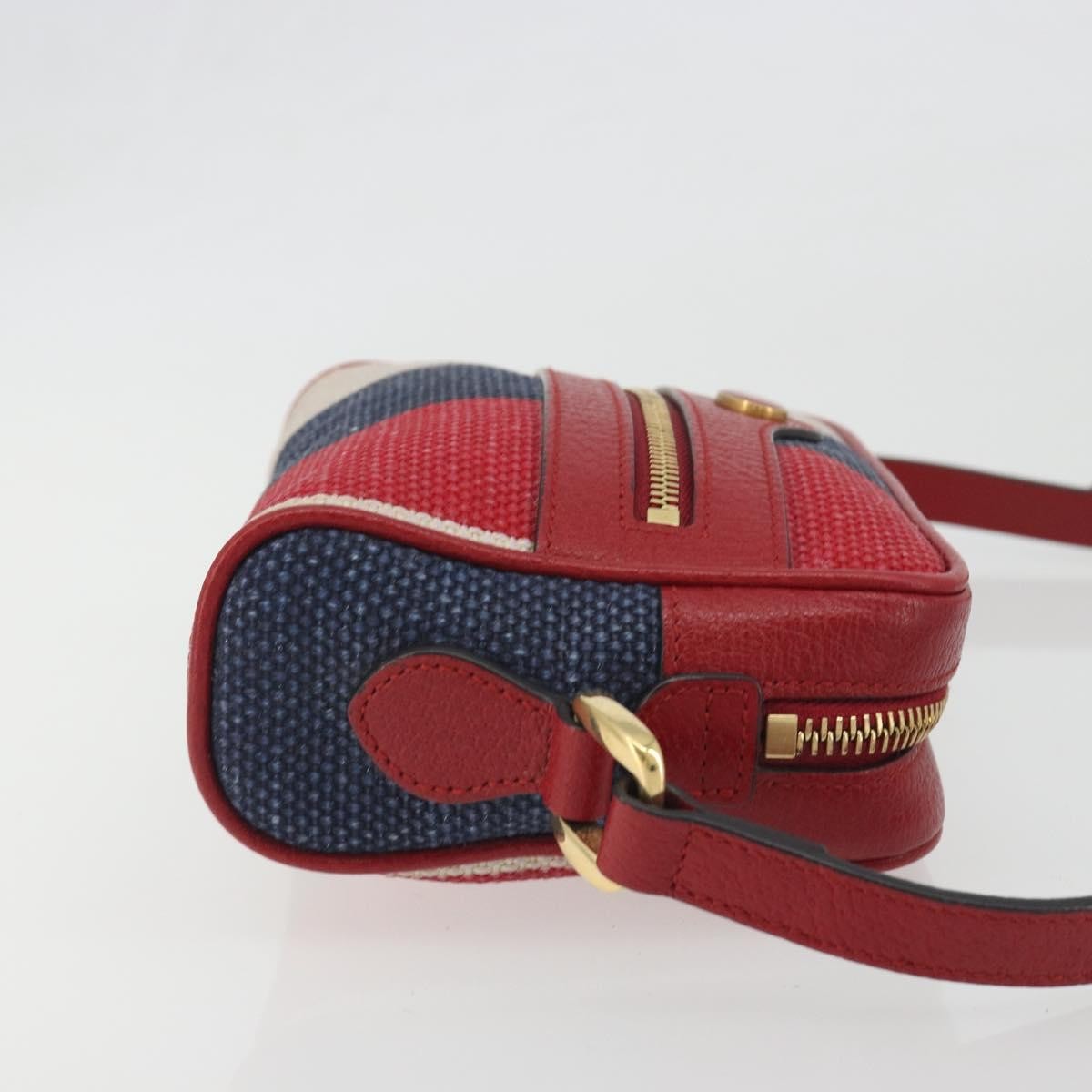 Gucci Ophidia Striped Canvas, Red, Canvas, Shoulder Bag