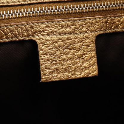 Gucci Shoulder Leather, Gold, Canvas, Shoulder Bag