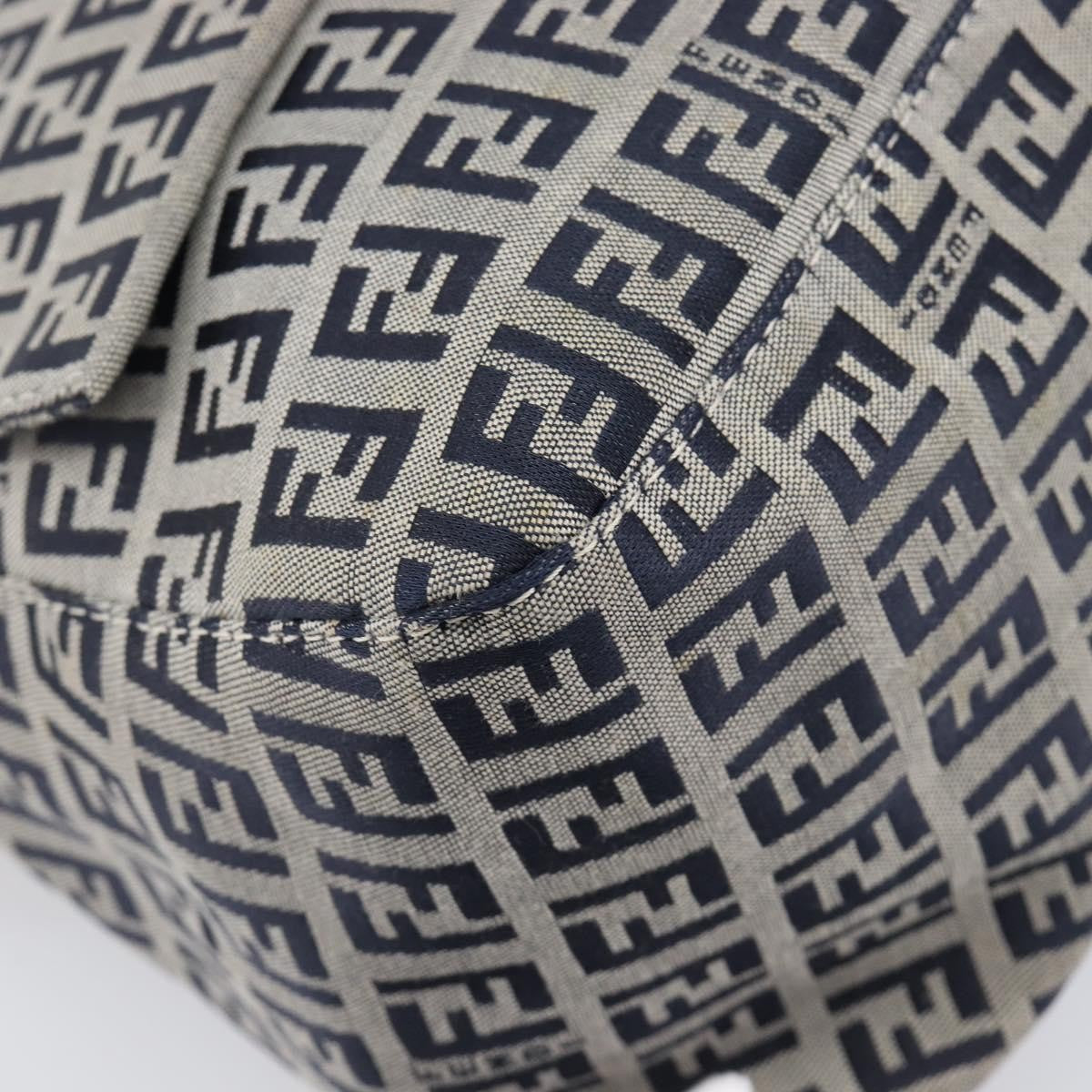 Fendi Zucchino Canvas Mamma Baguette Canvas, Navy, Canvas, Shoulder Bag