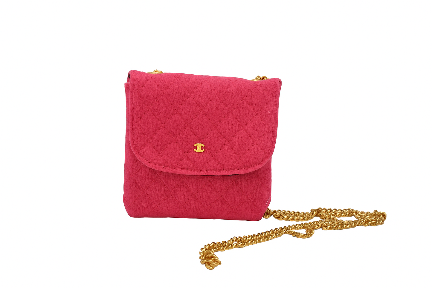 Chanel Classic Flap Card Holder on Chain Quilted Jersey, BROWN, CANVAS, Card Holders