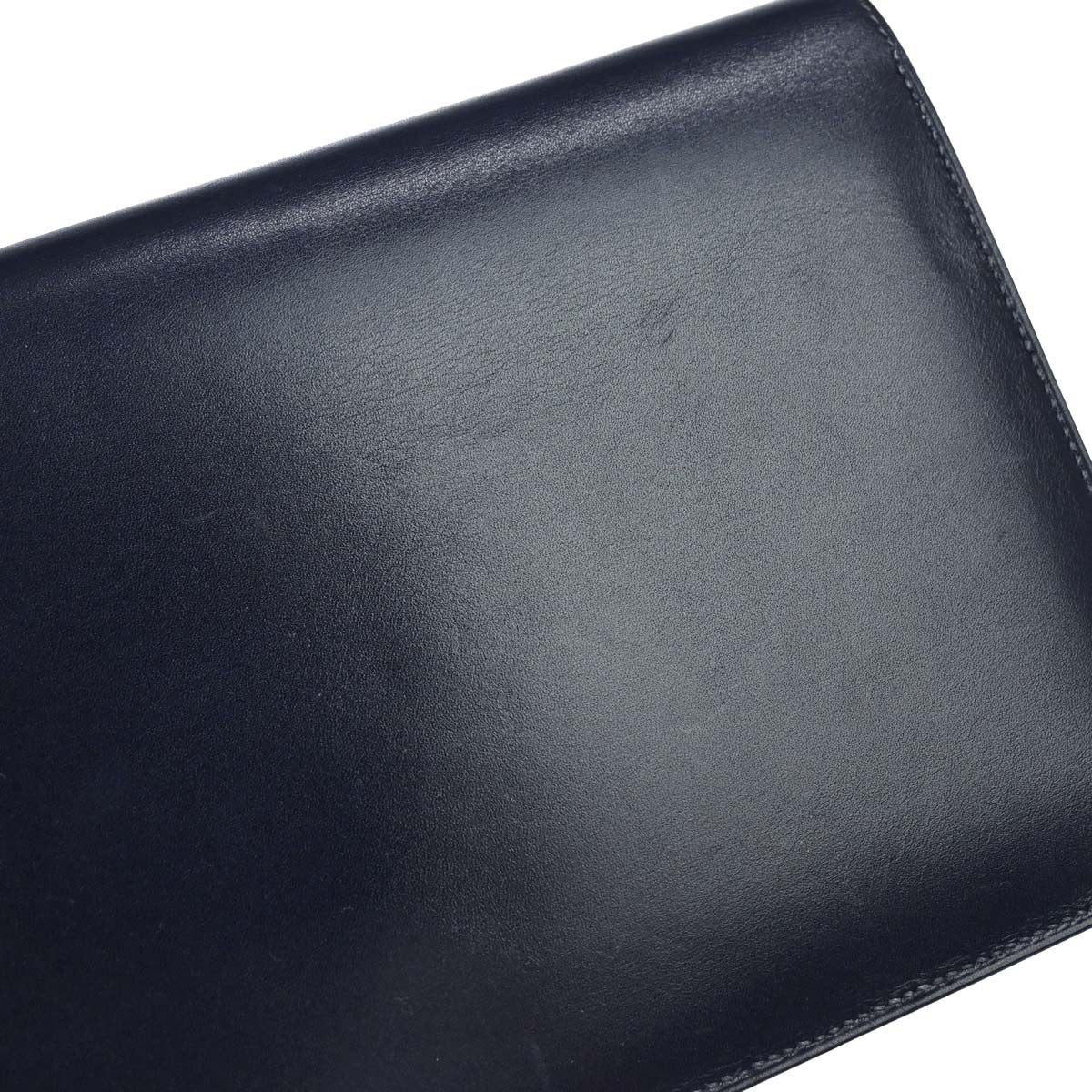 Hermes Jet Clutch Box Calf, Navy, Leather, Clutch