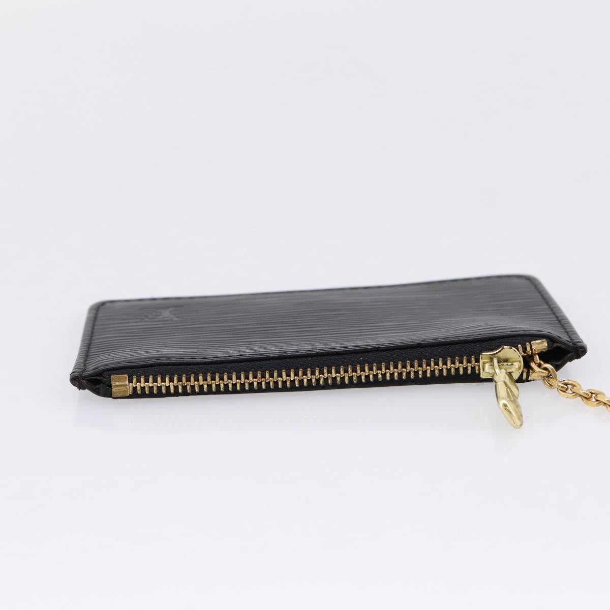 Louis Vuitton Pochette Clés Epi, Black, Leather, Wallet