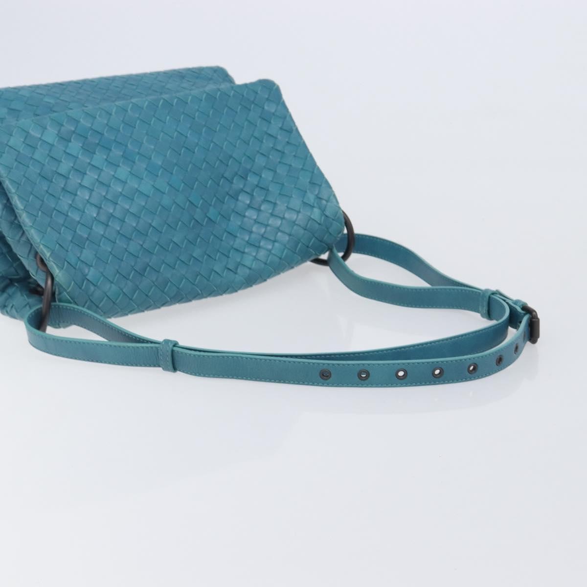 Bottega Veneta Adjustable Flap Intrecciato Nappa, Blue, Leather, Shoulder Bag