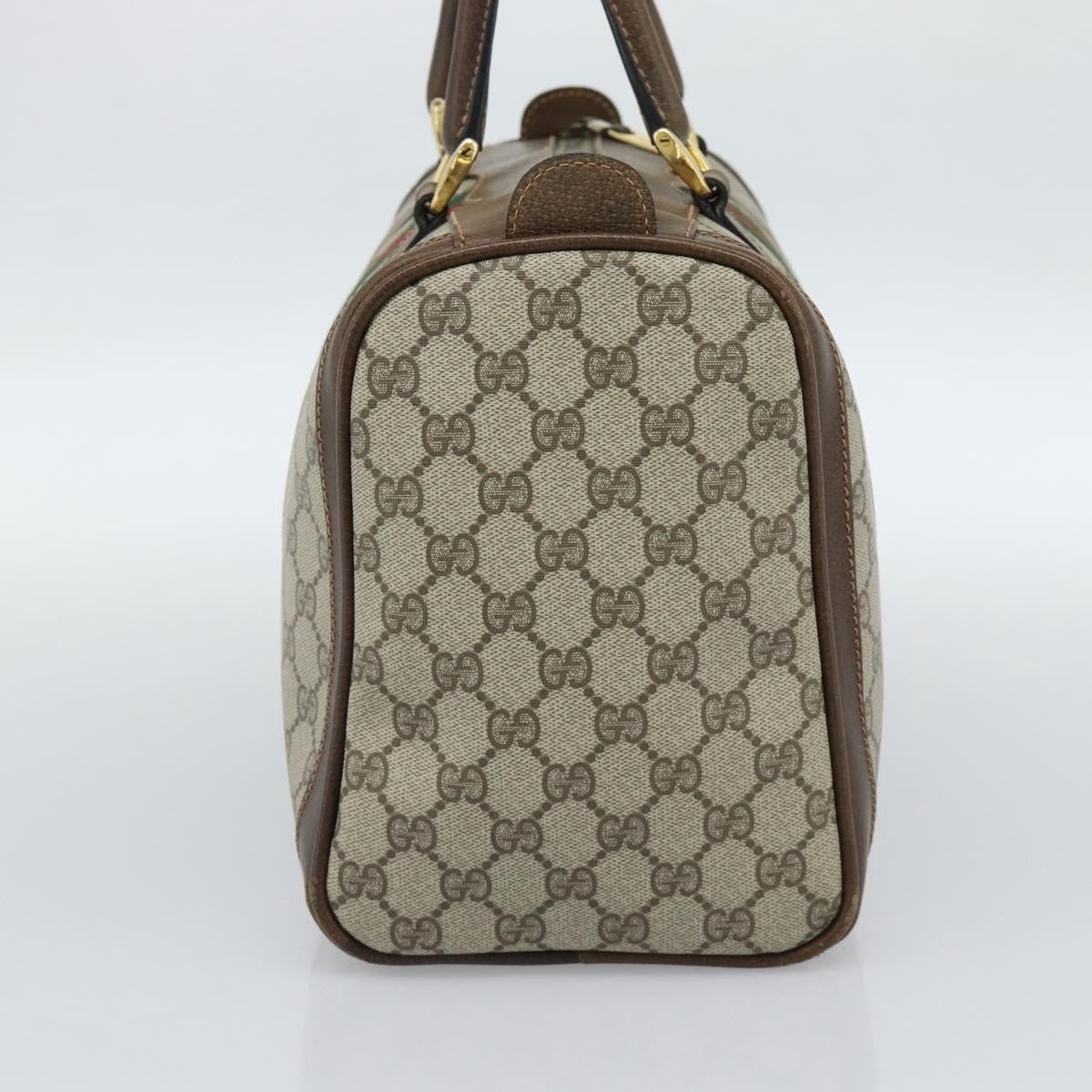 Gucci Vintage Web Boston GG Coated Canvas, Beige, Canvas, Handbag